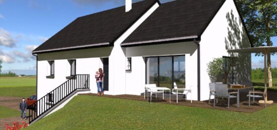 Plan de maison Surface terrain 113 m2 - 5 pièces - 3  chambres -  avec garage 