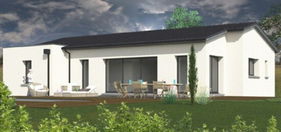 Plan de maison Surface terrain 125 m2 - 6 pièces - 4  chambres -  avec garage 