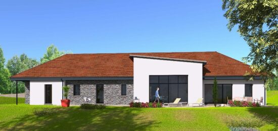 Plan de maison Surface terrain 205 m2 - 8 pièces - 6  chambres -  avec garage 