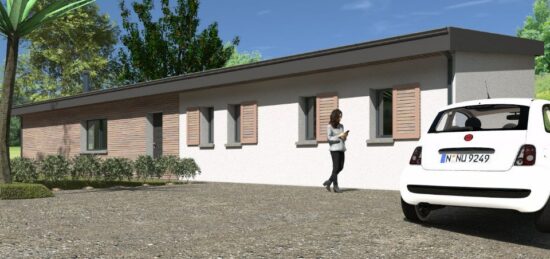 Plan de maison Surface terrain 123 m2 - 5 pièces - 3  chambres -  avec garage 