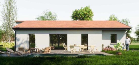 Plan de maison Surface terrain 103 m2 - 7 pièces - 3  chambres -  avec garage 